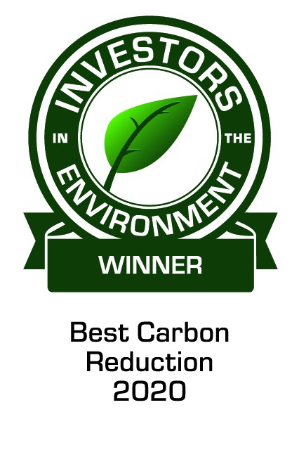 A graphic that says 'Investors in the environment winner'.